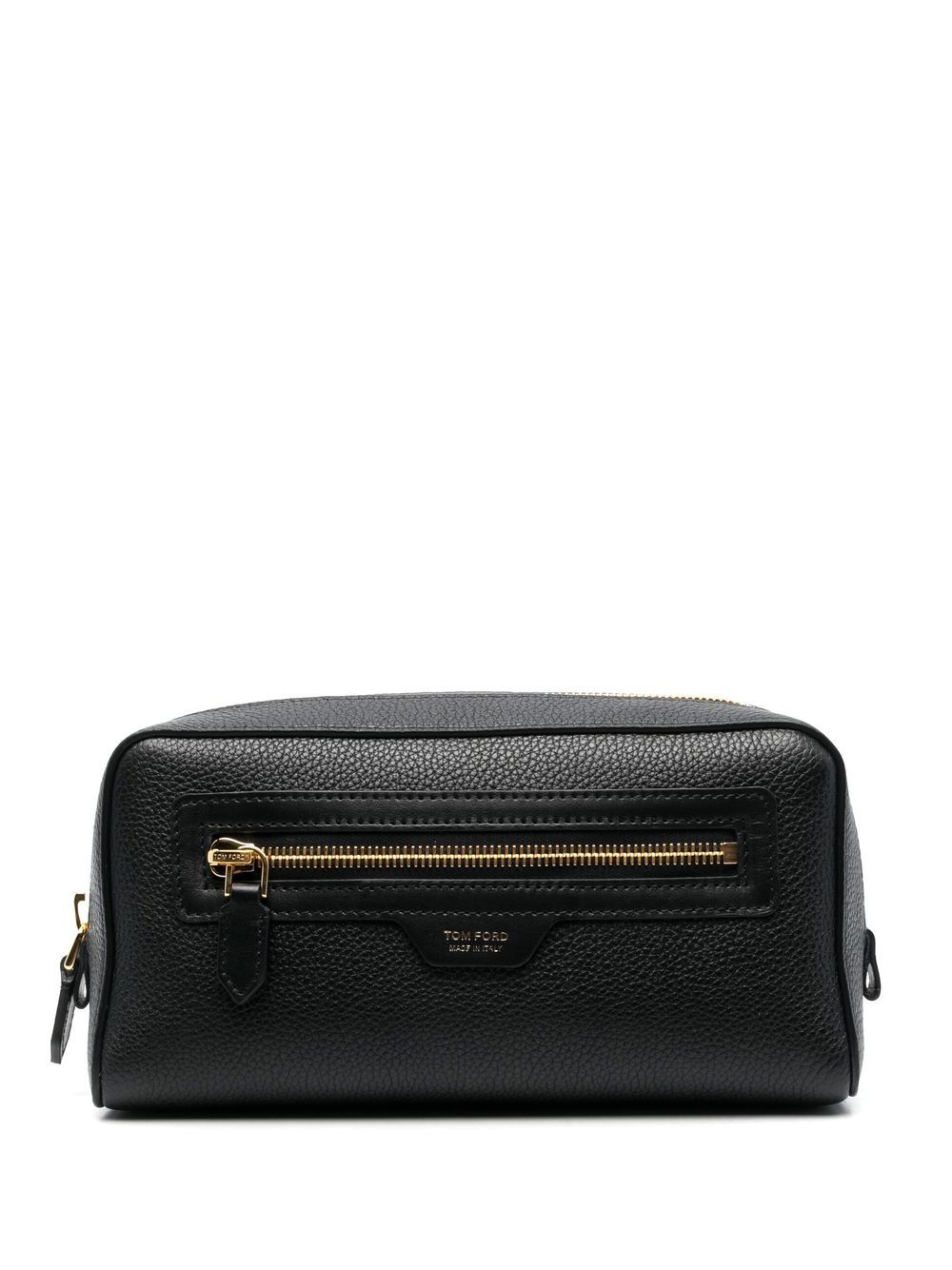 TOM FORD 粒面皮质logo标记洗漱包 - 黑色