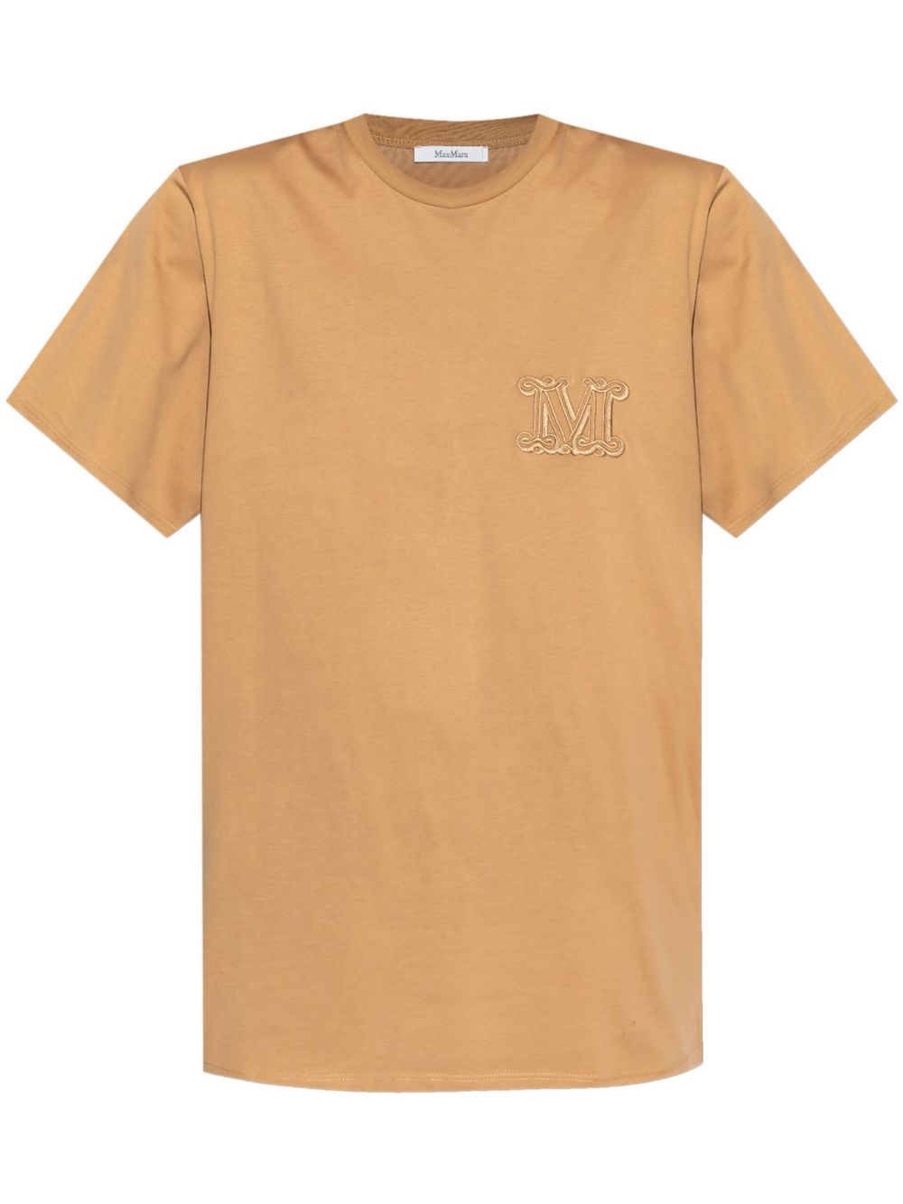 Max Mara 经典logo刺绣棉T恤 - 中性色