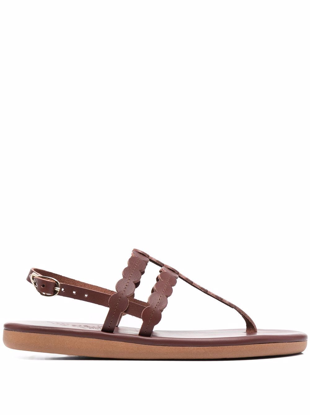 Ancient Greek Sandals Dryad 皮质带凉鞋 - 褐色