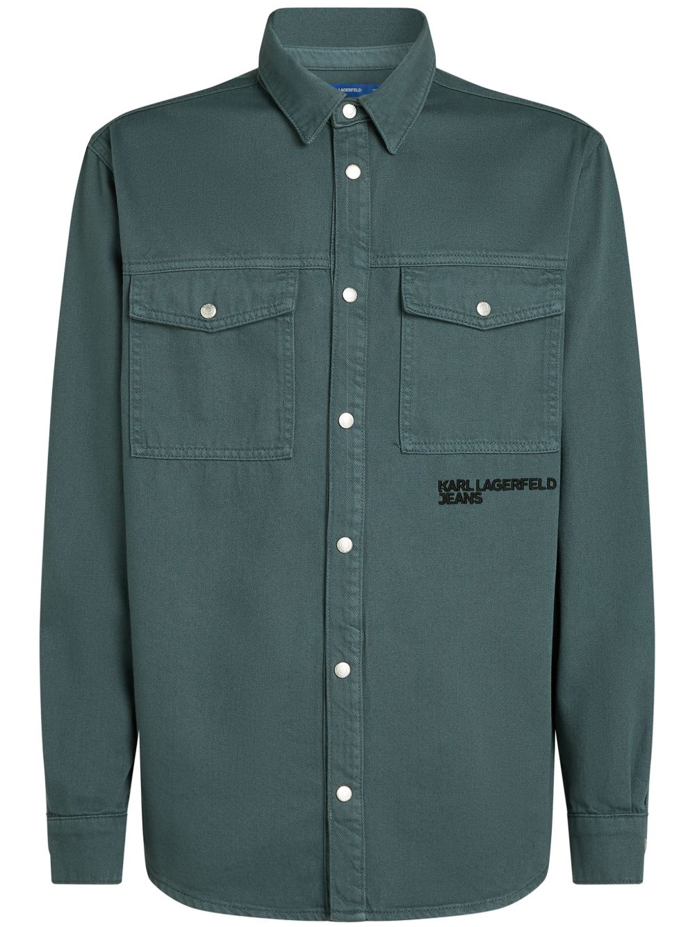 Karl Lagerfeld Jeans 长袖牛仔衬衫 - 绿色