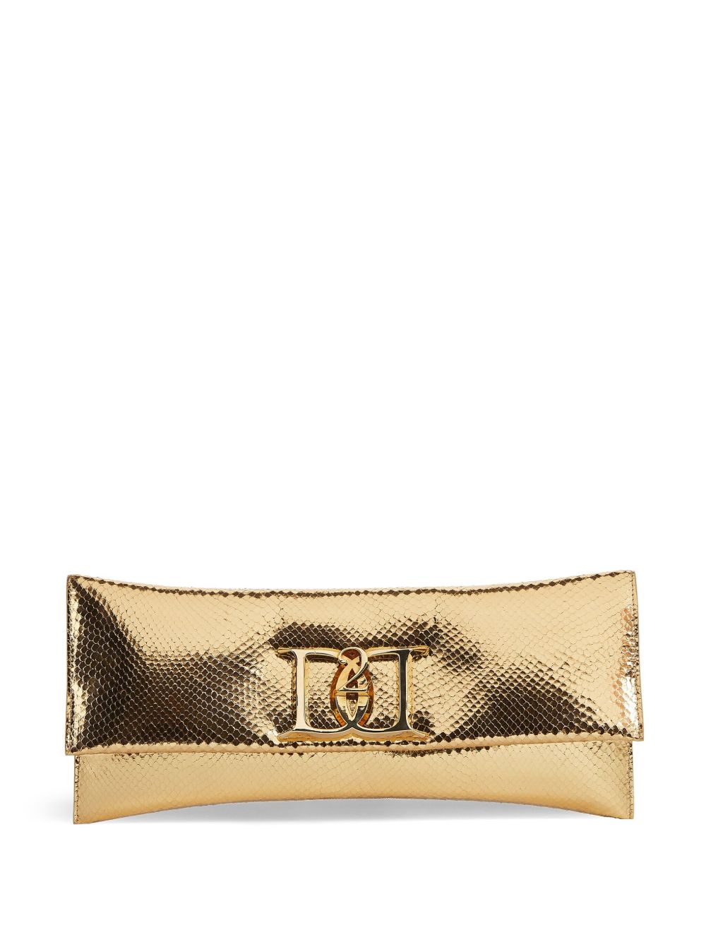 DSQUARED2 logo标牌皮质手拿包 - 金色