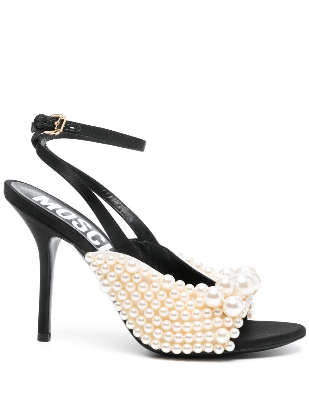 Moschino 人造珍珠缀饰高跟凉鞋（11厘米） - 中性色