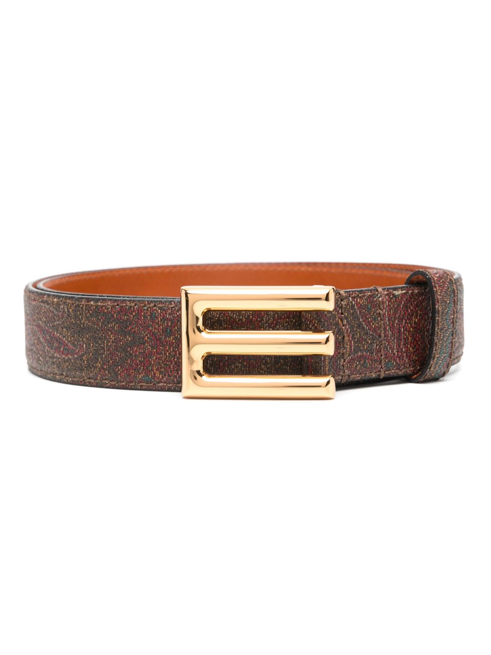 ETRO 佩斯理印花logo扣环腰带 - 红色