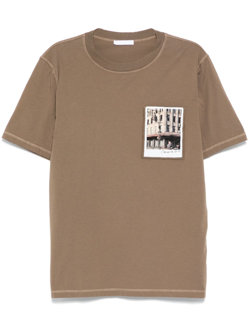 Helmut Lang Postcard T恤 - 褐色