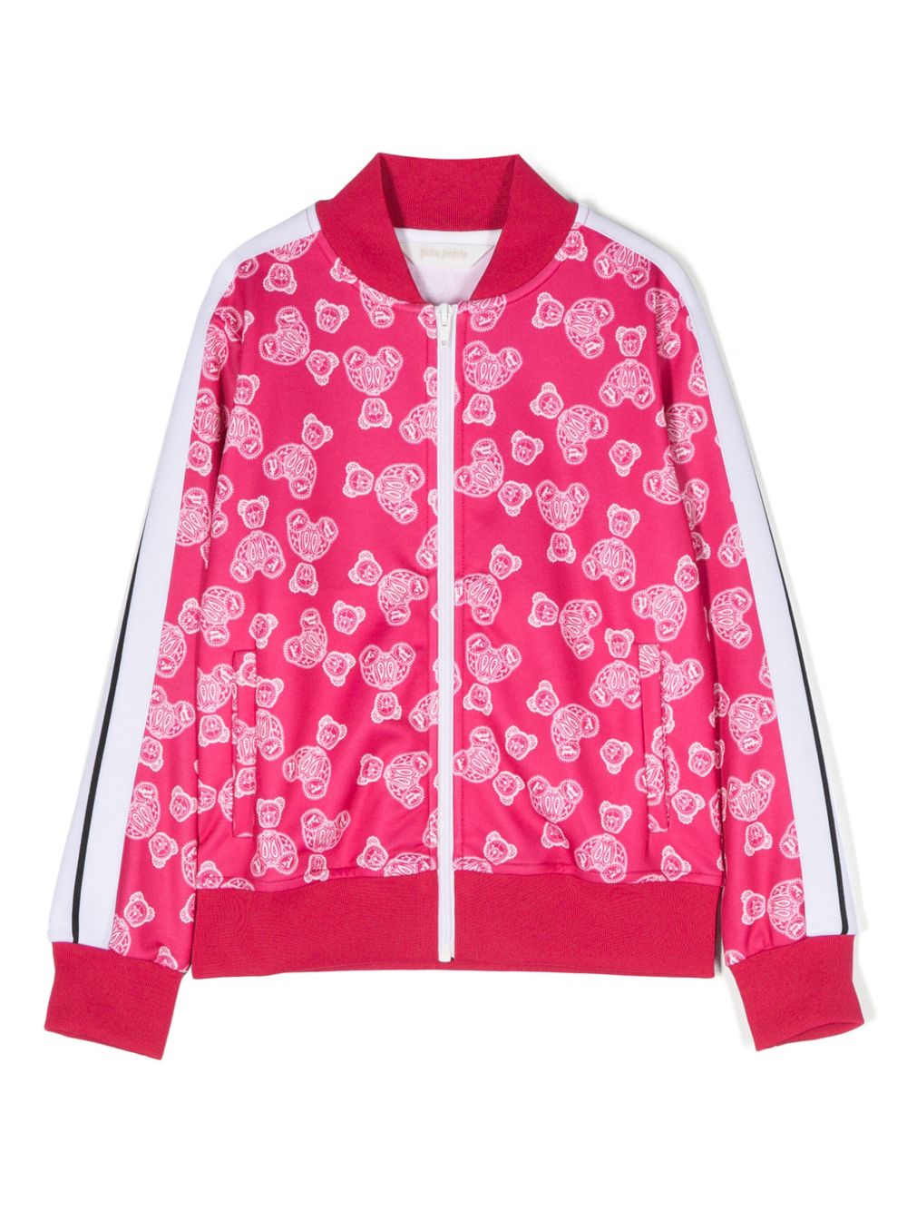 Palm Angels Kids 泰迪熊印花拉链飞行员夹克 - 粉色