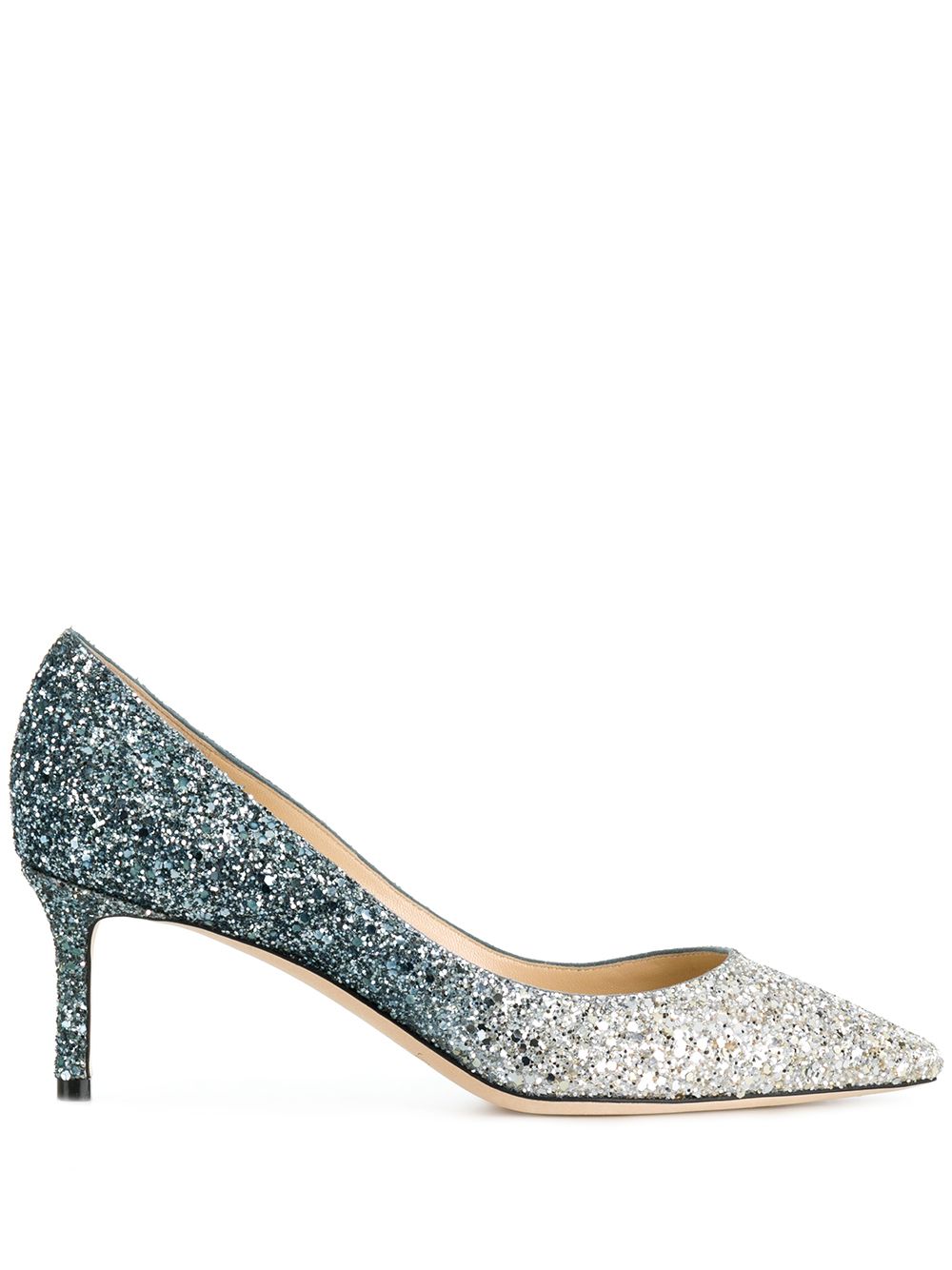 Jimmy Choo 周仰杰 Romy 60 亮片小牛皮高跟鞋 - 金属色