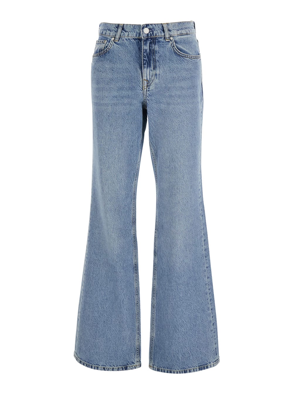 AG Jeans padua Blue Flared Jeans With Logo Patch On The Rear In Denim Woman