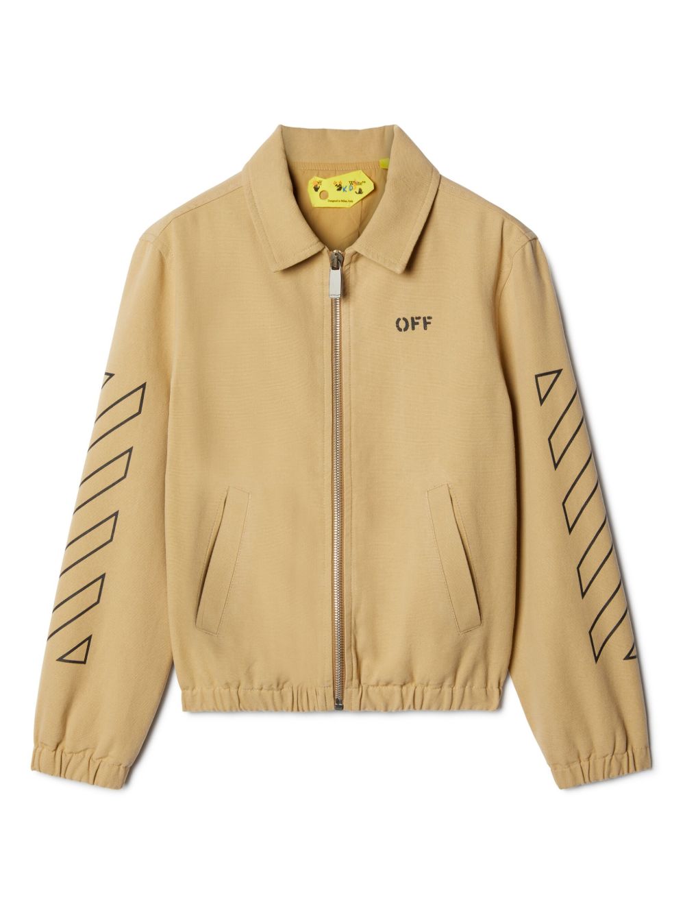 Off-White Kids 箭头图案印花棉夹克 - 中性色