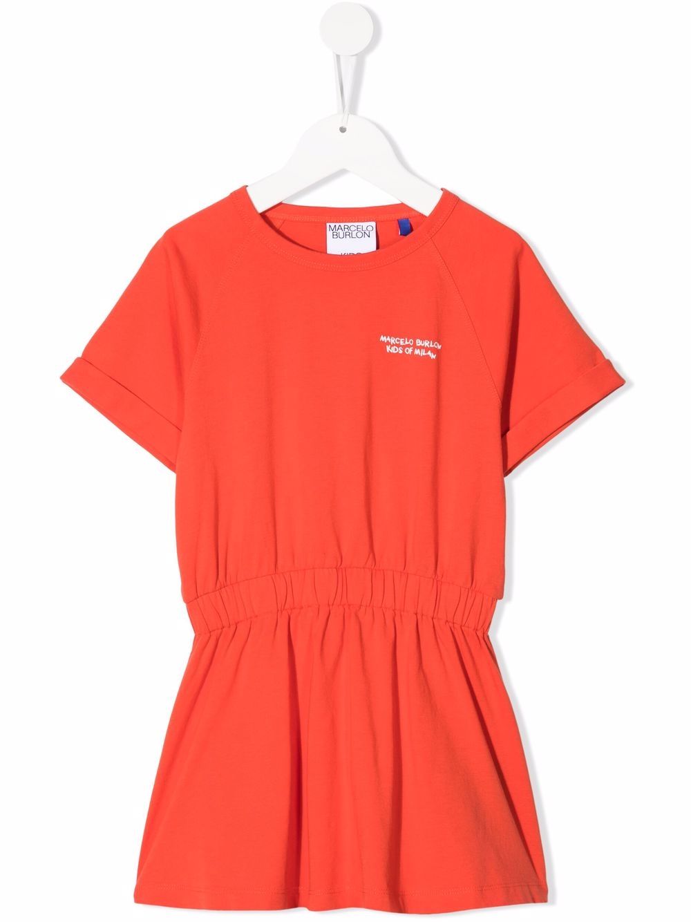 Marcelo Burlon County Of Milan Kids Tempera Cross logo印花T恤式连衣裙 - 红色