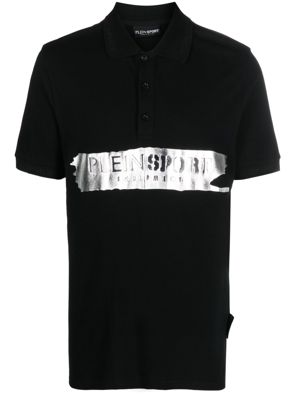 Plein Sport SS Silver Brush 棉polo衫 - 黑色