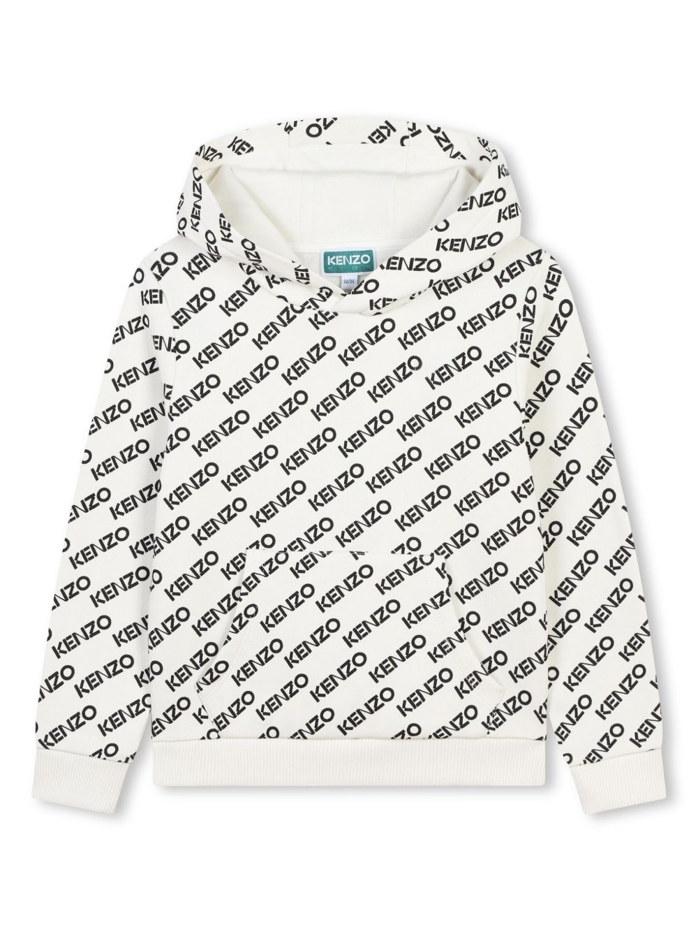 Kenzo Kids logo印花棉连帽衫 - 白色