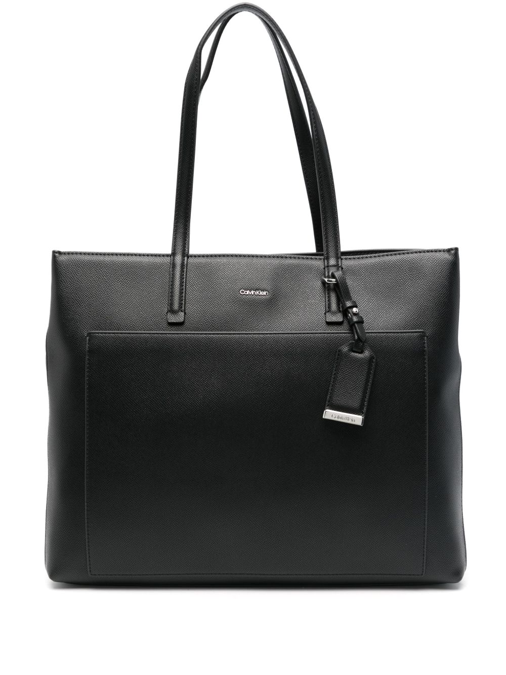 Calvin Klein logo吊饰手提包 - 黑色