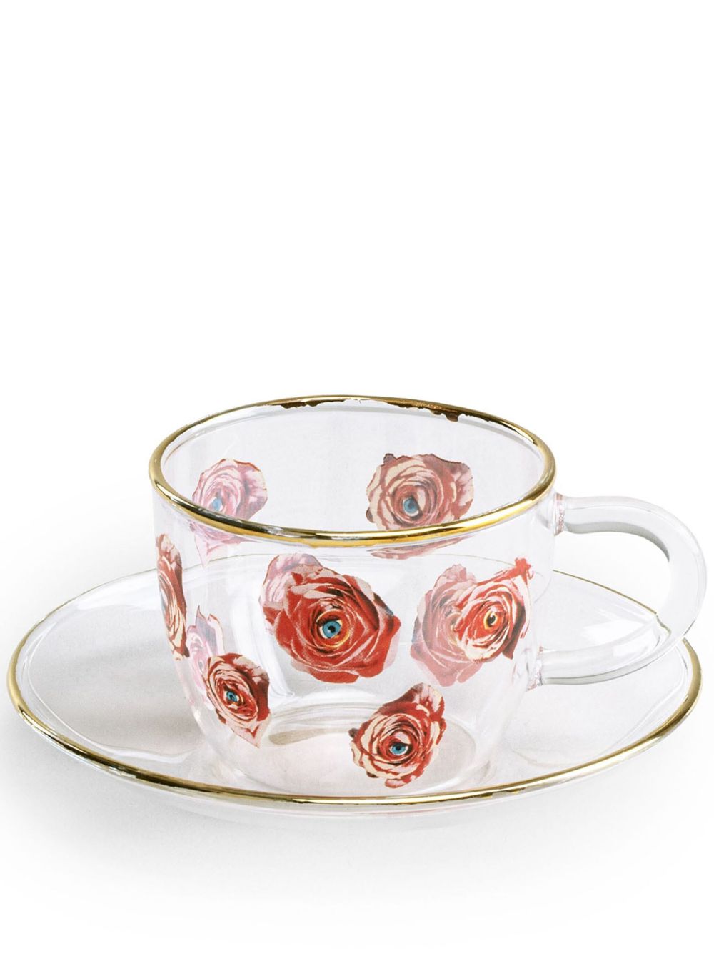 Seletti Roses 印花咖啡杯（两件装） - 白色