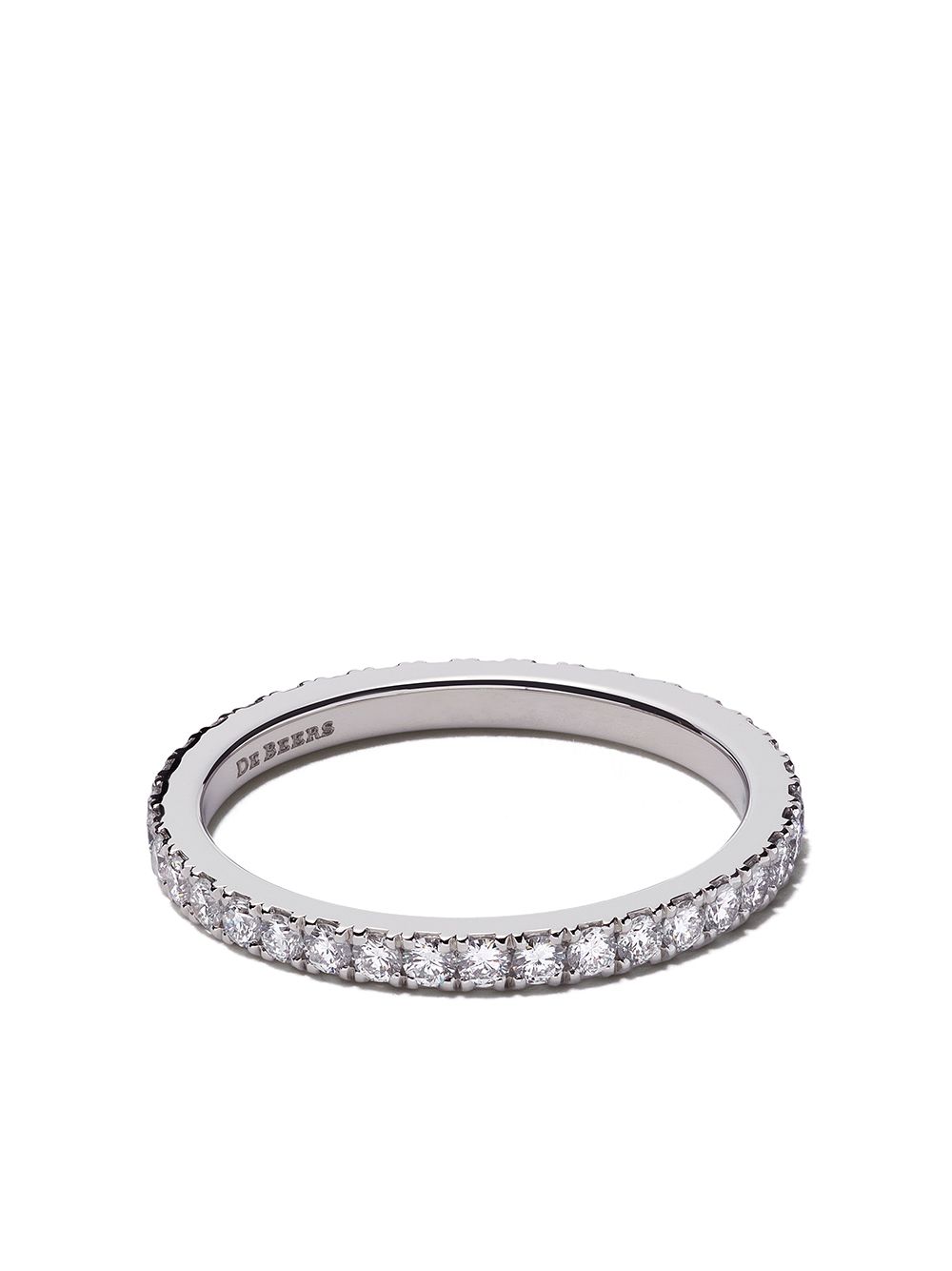 De Beers Jewellers DB白金经典密镶钻石指环 - 银色