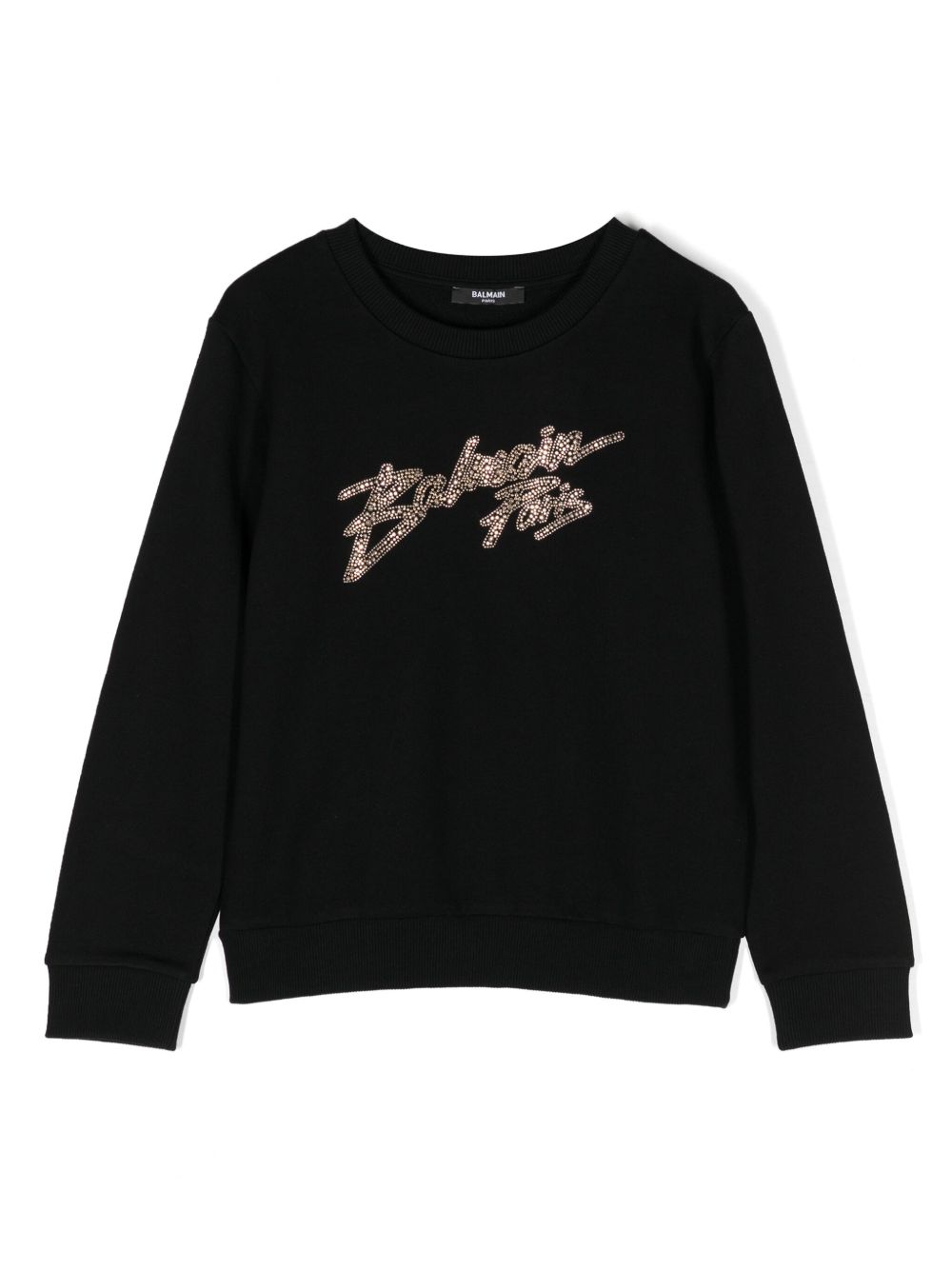 Balmain Kids logo缀饰棉卫衣 - 黑色