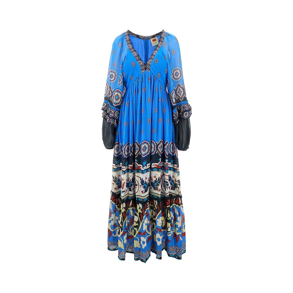 FARM RIO Ainika Tiles georgette maxi dress Woman S