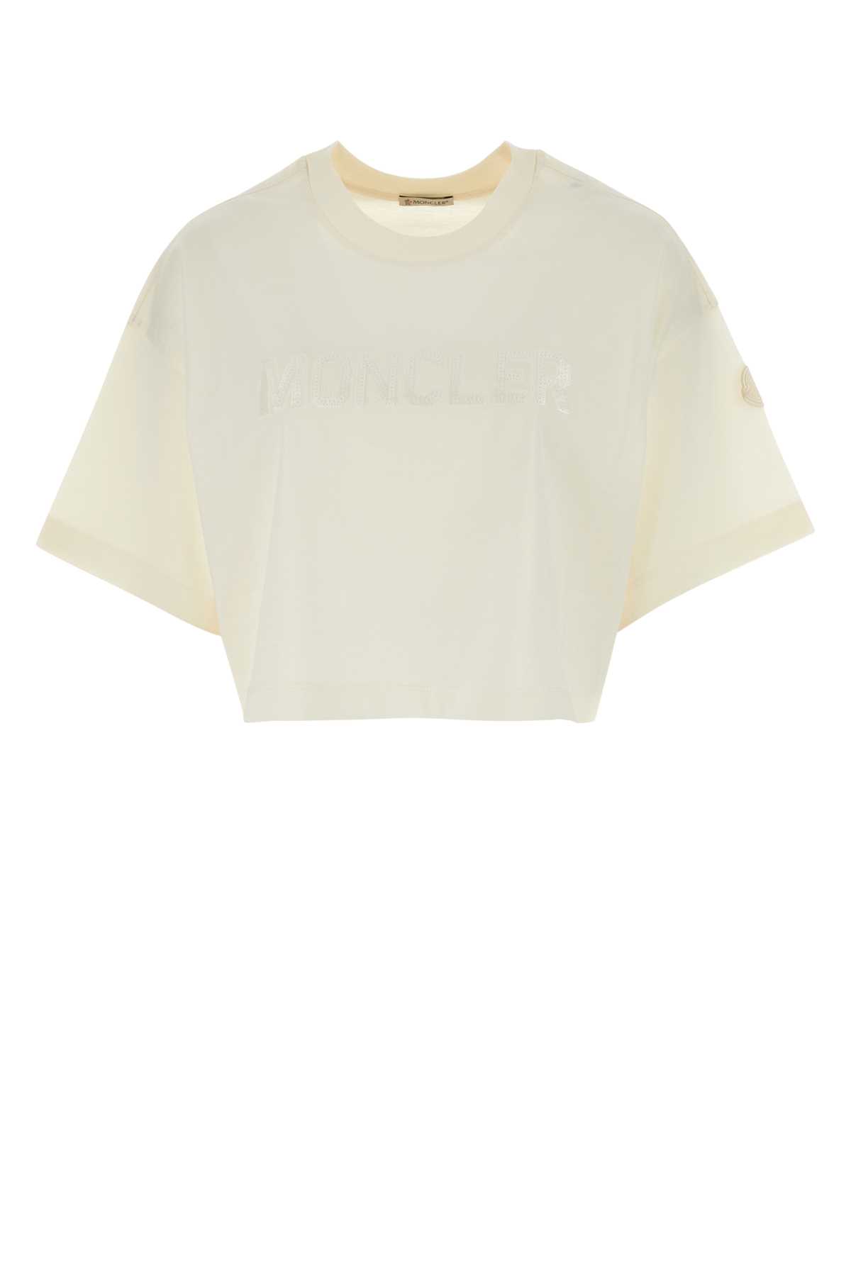 Moncler 象牙白棉质宽松T恤