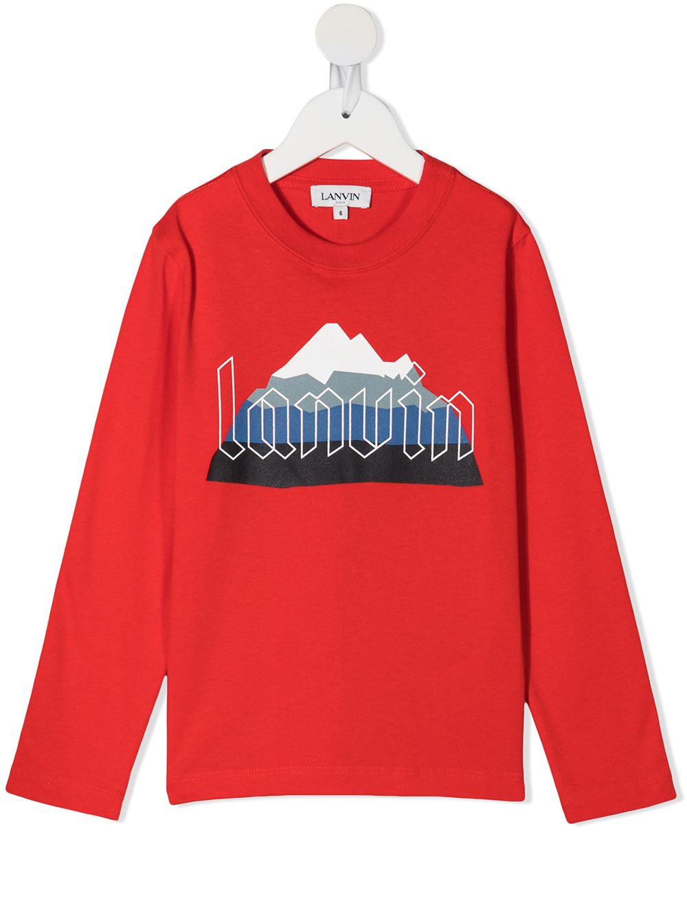 Lanvin Enfant logo山岳图案T恤 - 红色