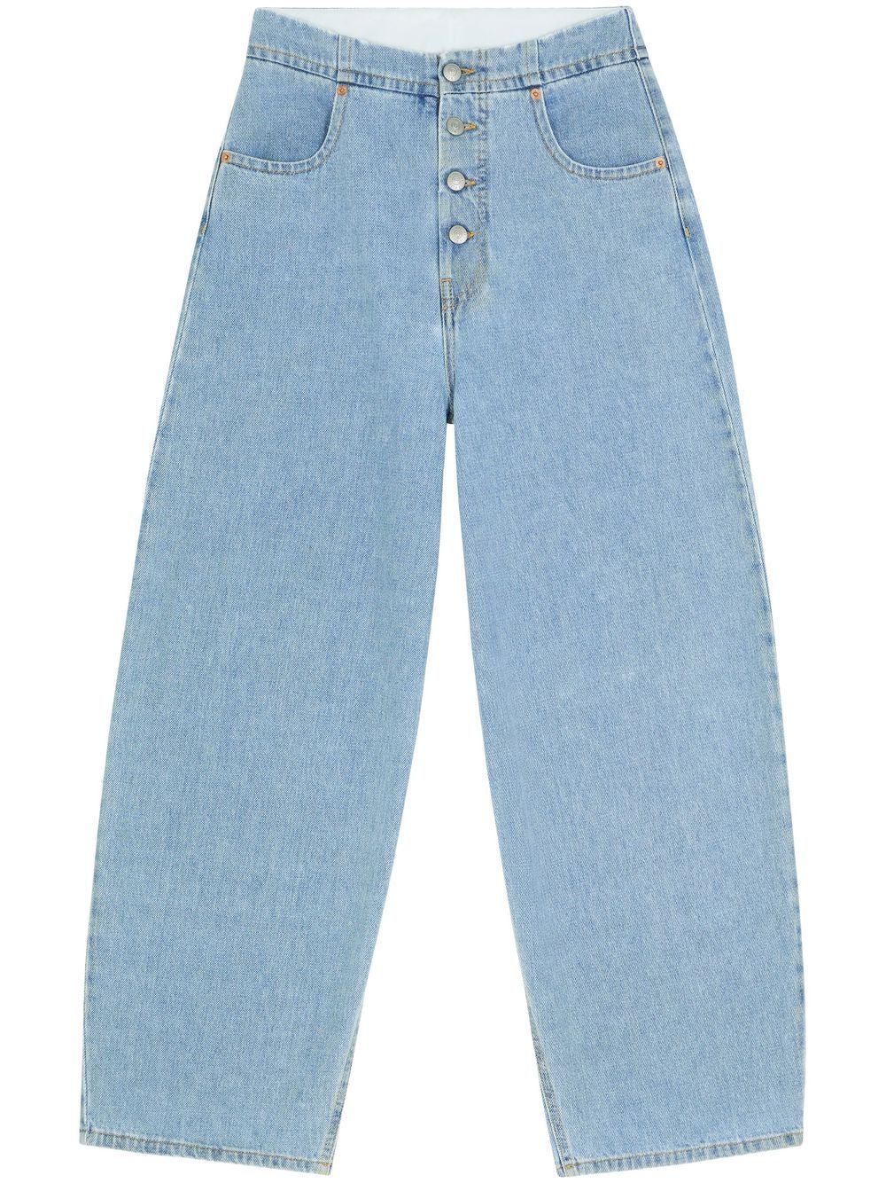 MM6 Maison Margiela 中腰露踝牛仔裤 - 蓝色