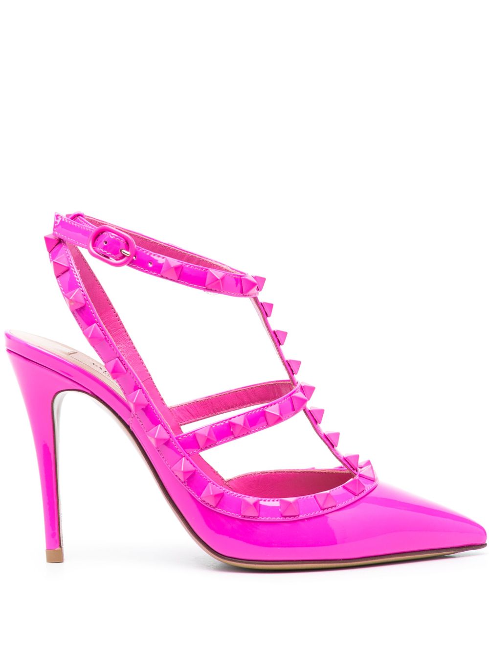 Valentino Garavani Rockstud 踝带高跟鞋 - 粉色