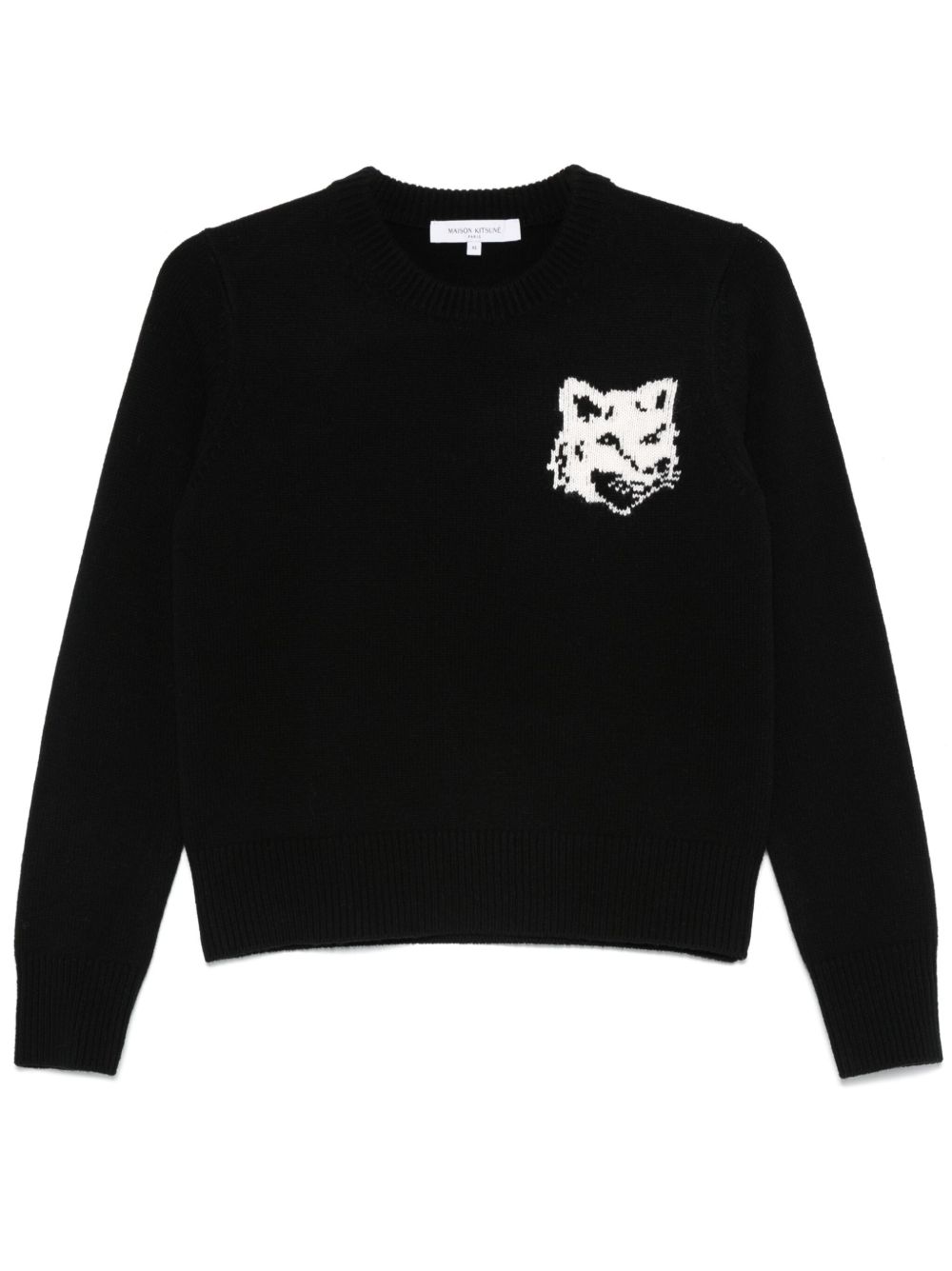 Maison Kitsuné Fox Head 嵌花毛衣 - 黑色