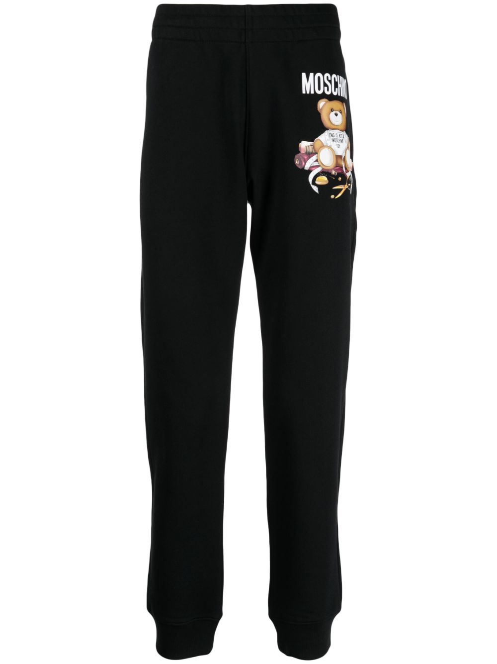 Moschino Teddy Bear 印花棉运动裤 - 黑色