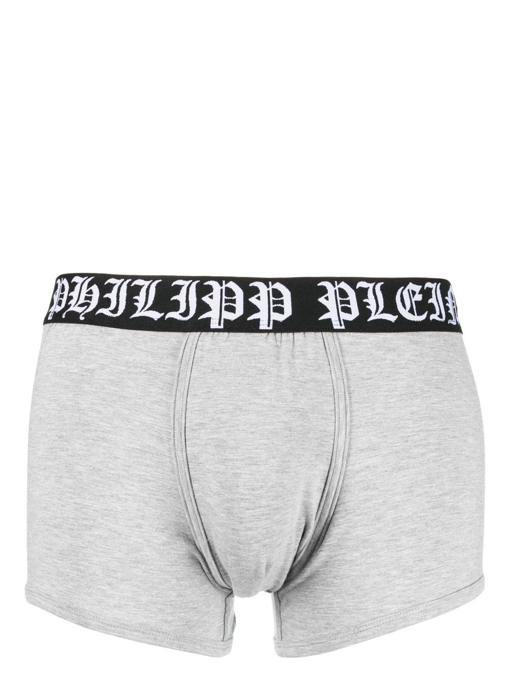 Philipp Plein TM logo裤腰四角裤 - 灰色