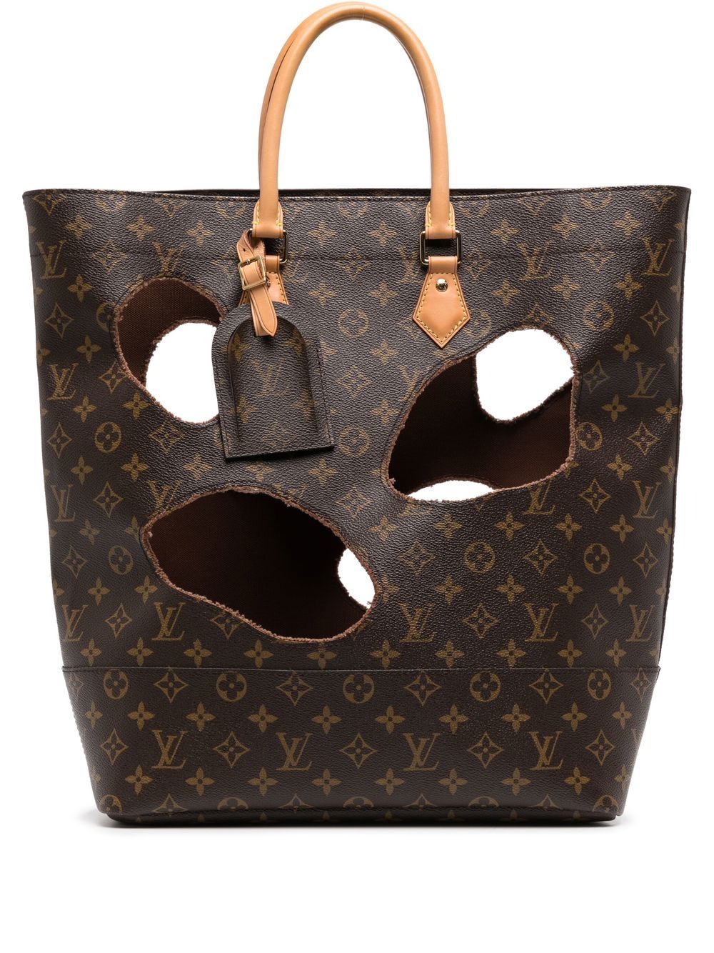 Louis Vuitton Pre-Owned x Comme Des Garçons Hole 经典logo手提包（2014年典藏款） - 褐色