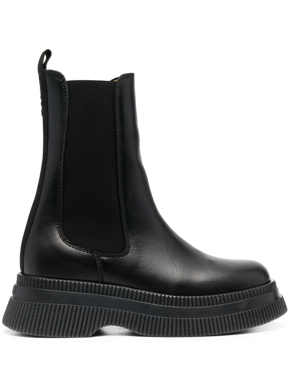GANNI Creepers 皮质切尔西靴 - 黑色
