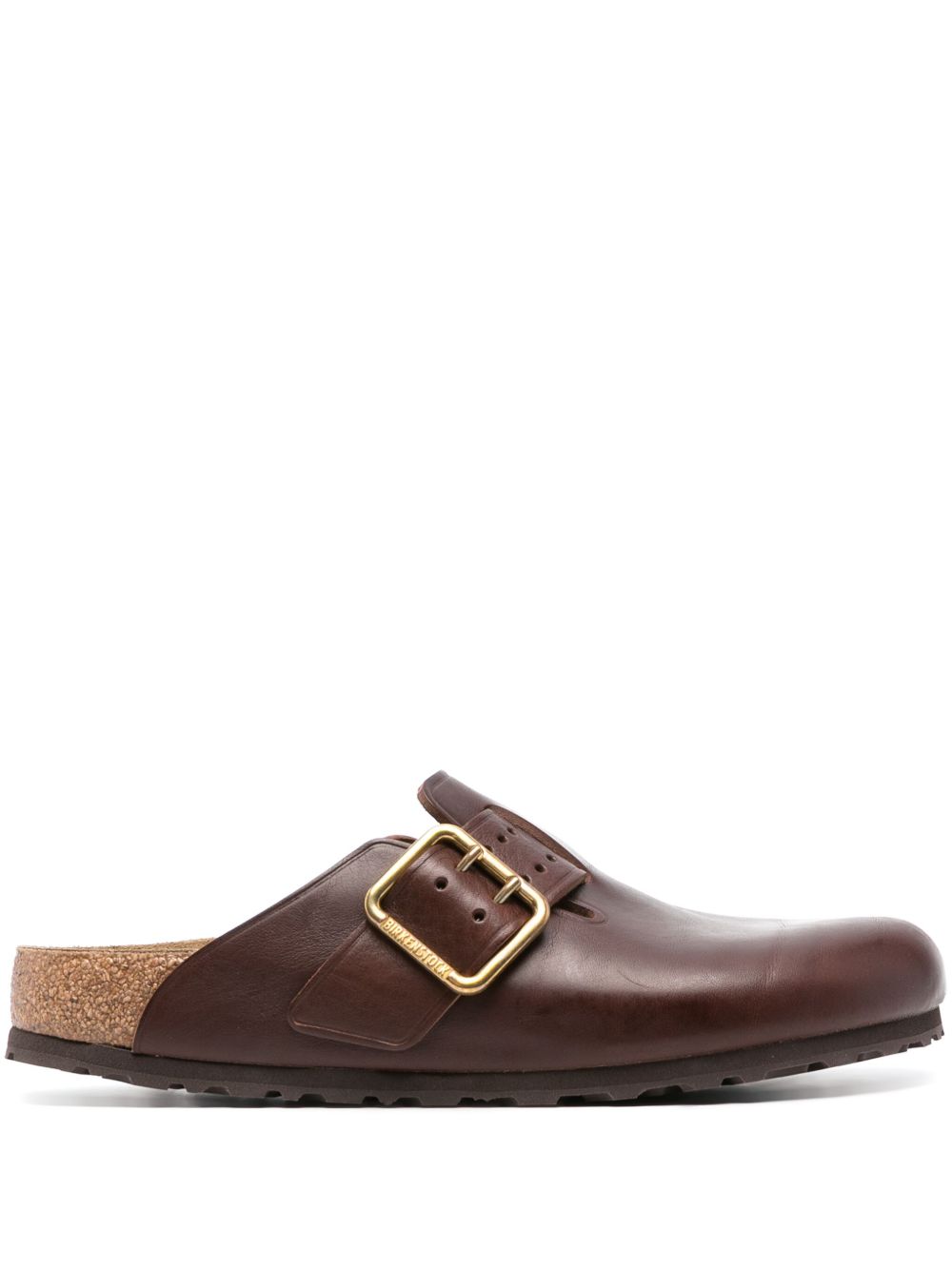Birkenstock Boston Bold 皮质拖鞋 - 褐色