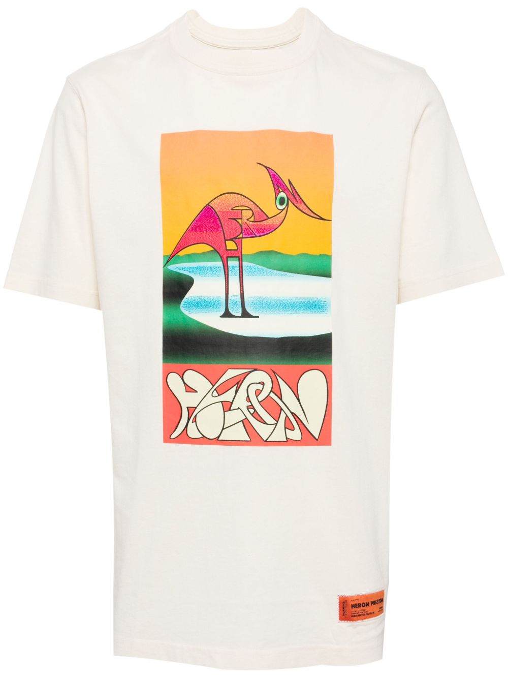 Heron Preston 抽象鹭印花T恤 - 中性色