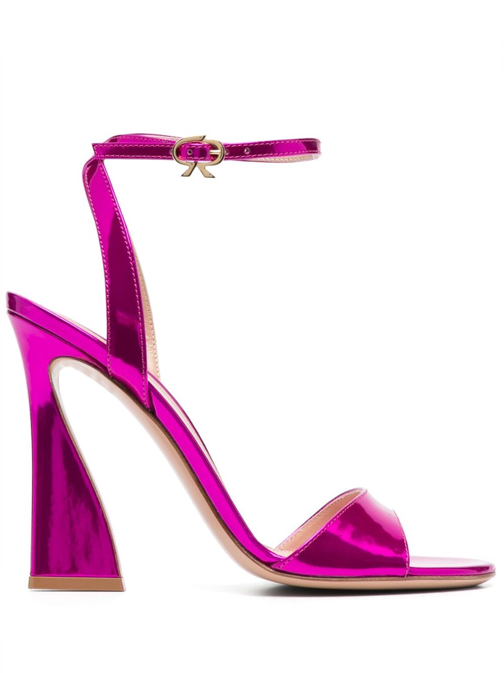 Gianvito Rossi 曲线形鞋跟高跟凉鞋 - 粉色