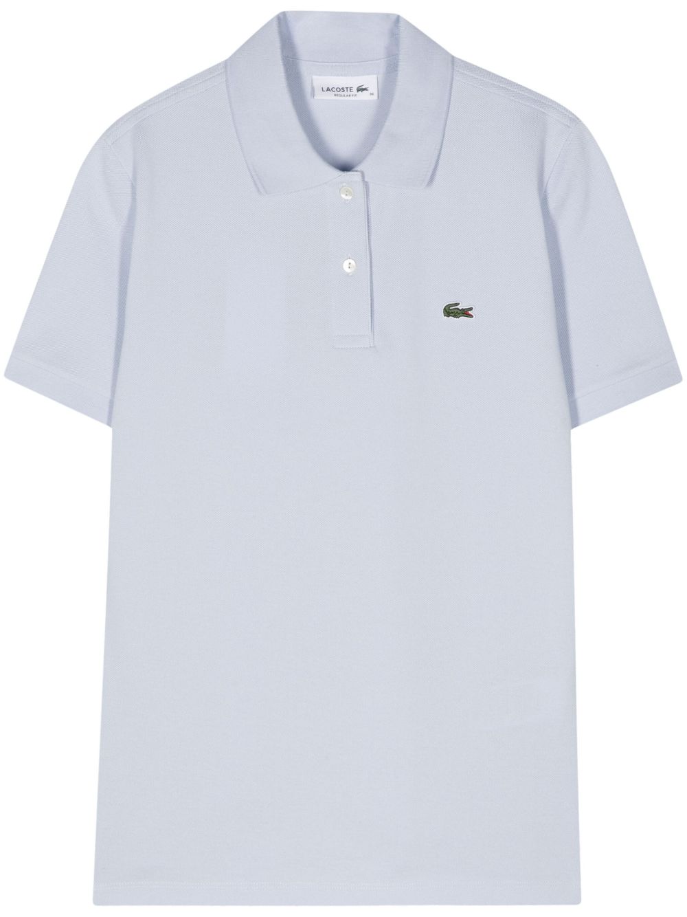 Lacoste logo刺绣棉polo衫 - 蓝色