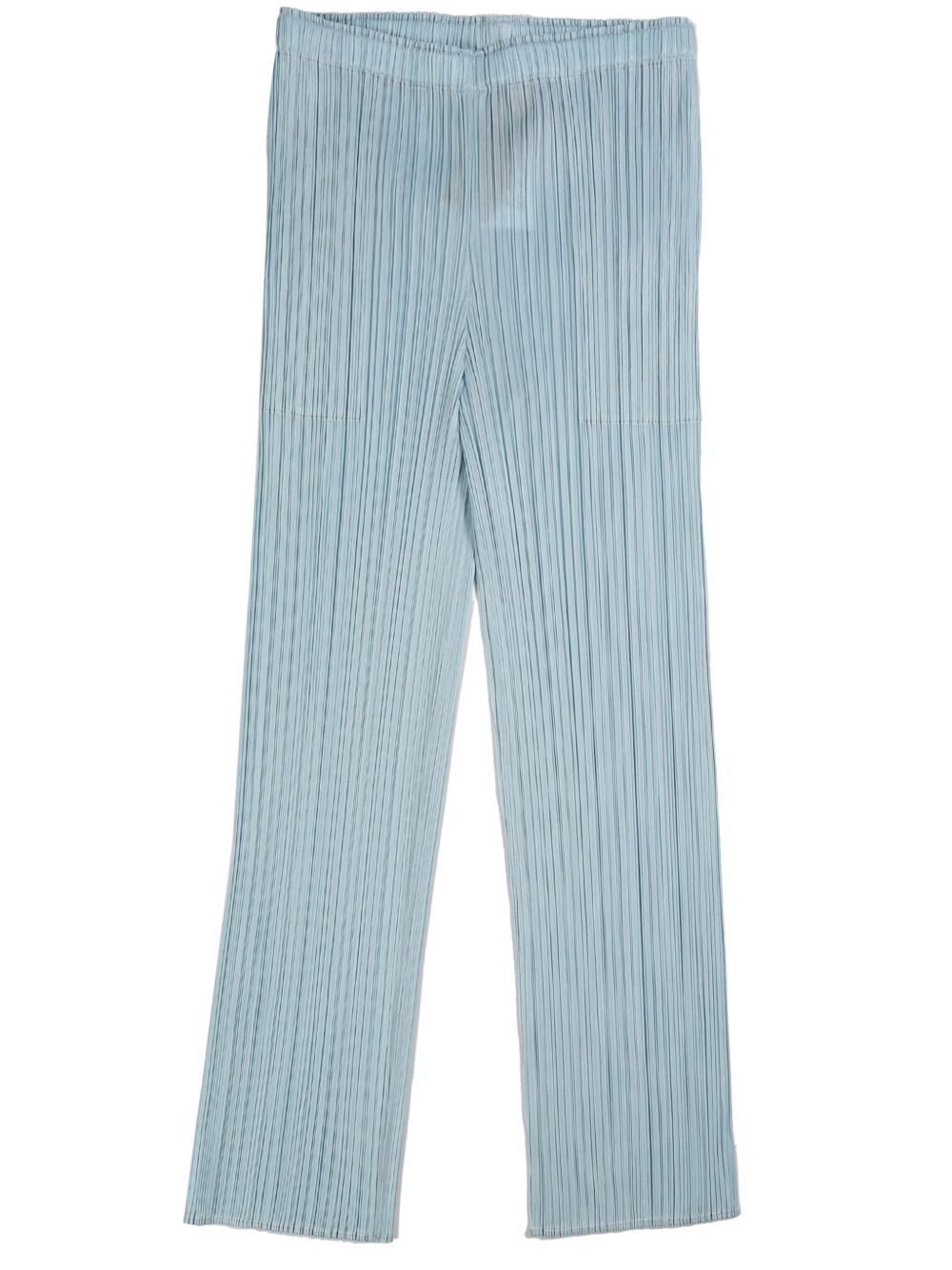 Pleats Please Issey Miyake plissé-effect slim-fit trousers - 蓝色