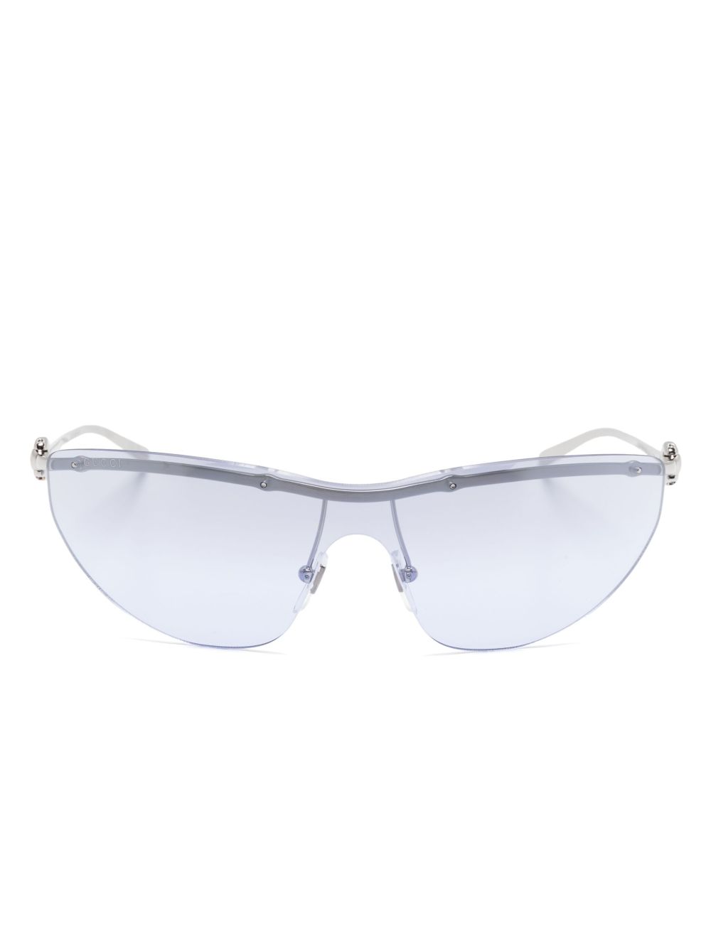 Gucci Eyewear 环绕式镜框太阳眼镜 - 银色