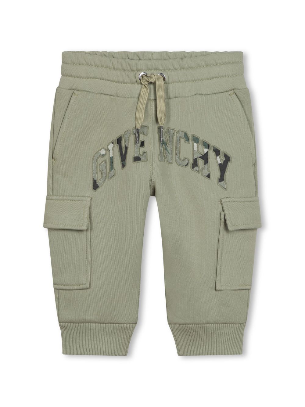 Givenchy Kids 4G 刺绣抽绳腰边运动裤 - 绿色