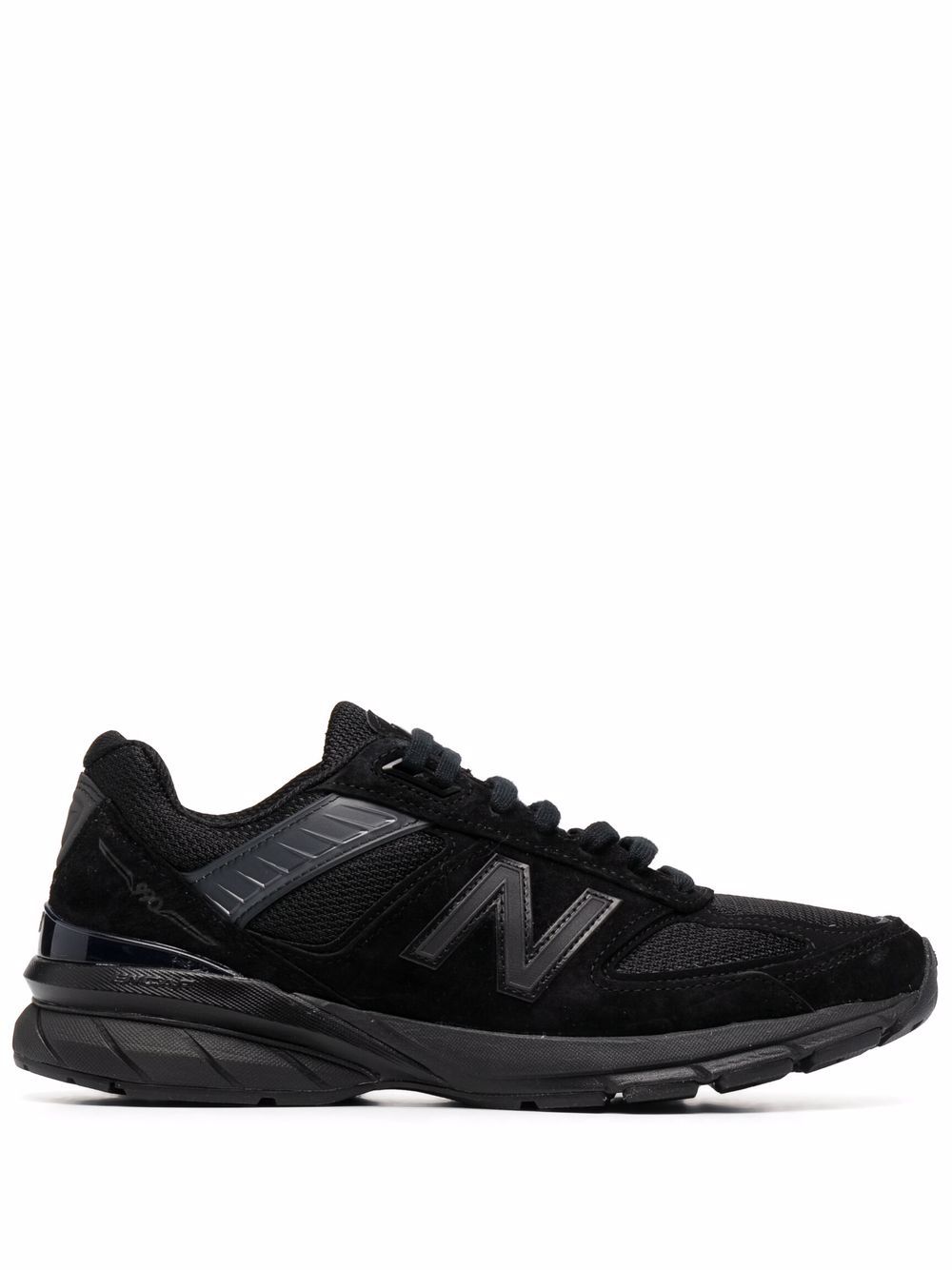 New Balance 标贴拼接绒面皮运动鞋 - 黑色
