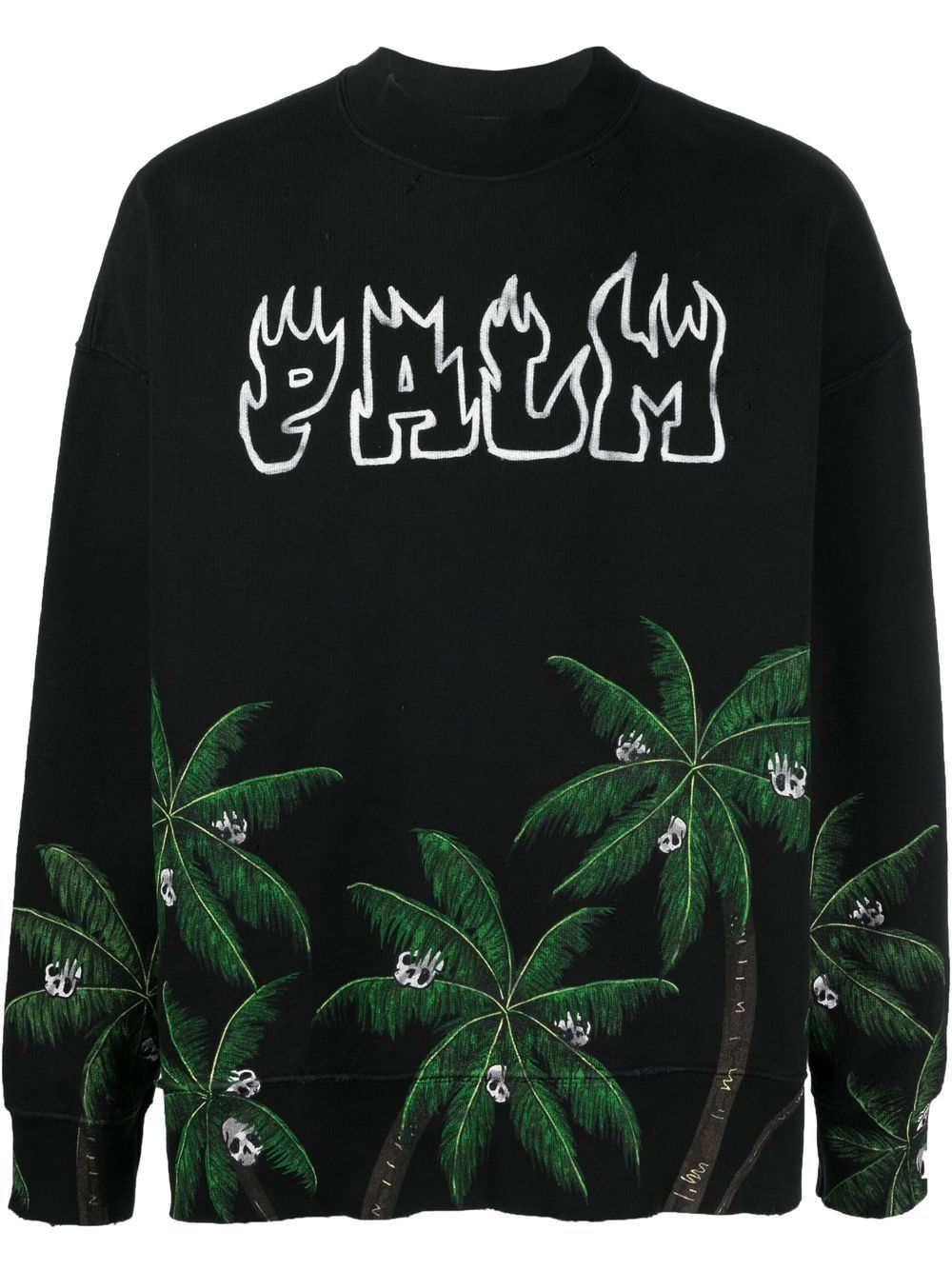 Palm Angels Palm & Skull logo印花卫衣 - 黑色
