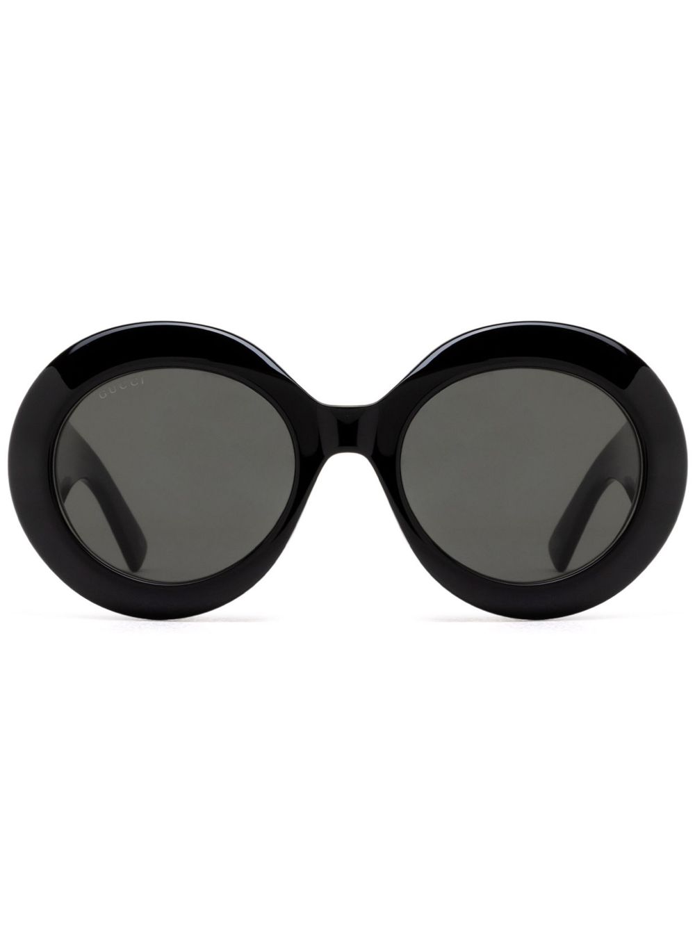 Gucci Eyewear Interlocking G 椭圆形框太阳眼镜 - 黑色