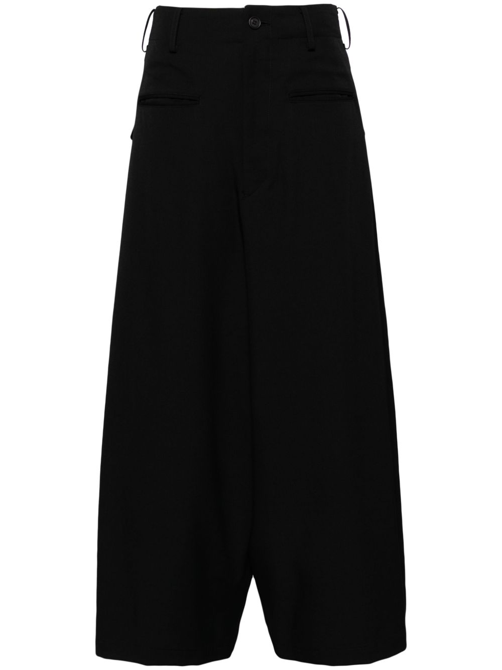Yohji Yamamoto 羊毛阔腿裤 - 黑色