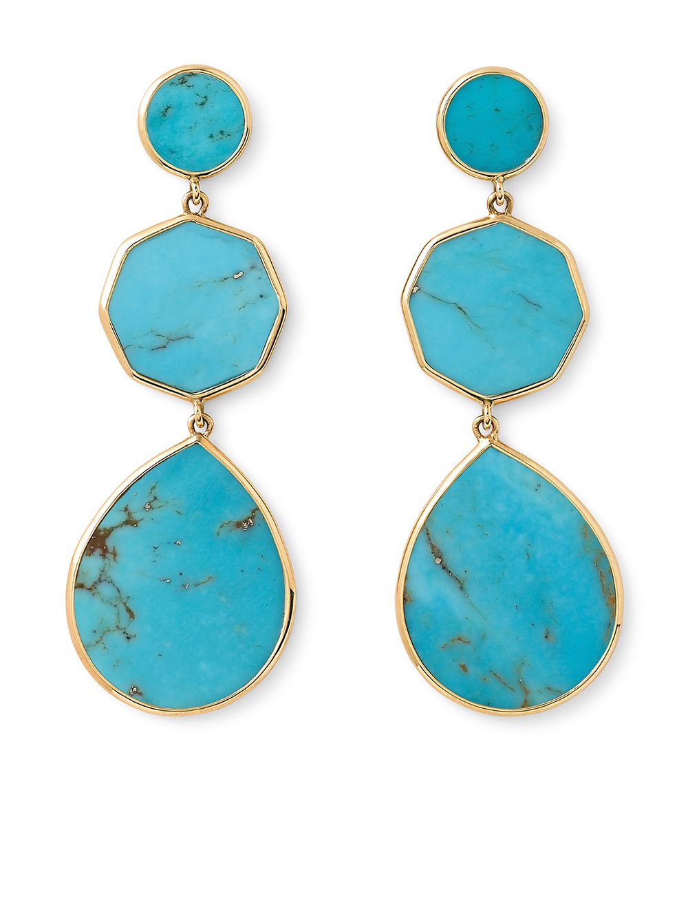 IPPOLITA Polished Rock Candy Crazy 8's 18K黄金吊饰耳环 - 金色