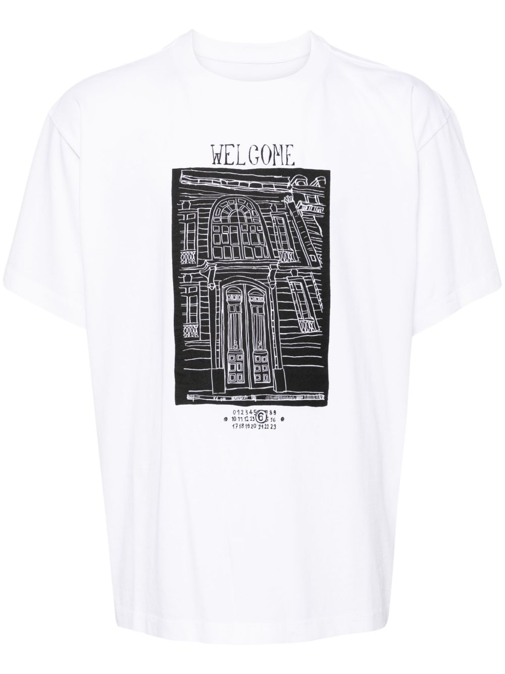 MM6 Maison Margiela Welcome 印花棉T恤 - 白色