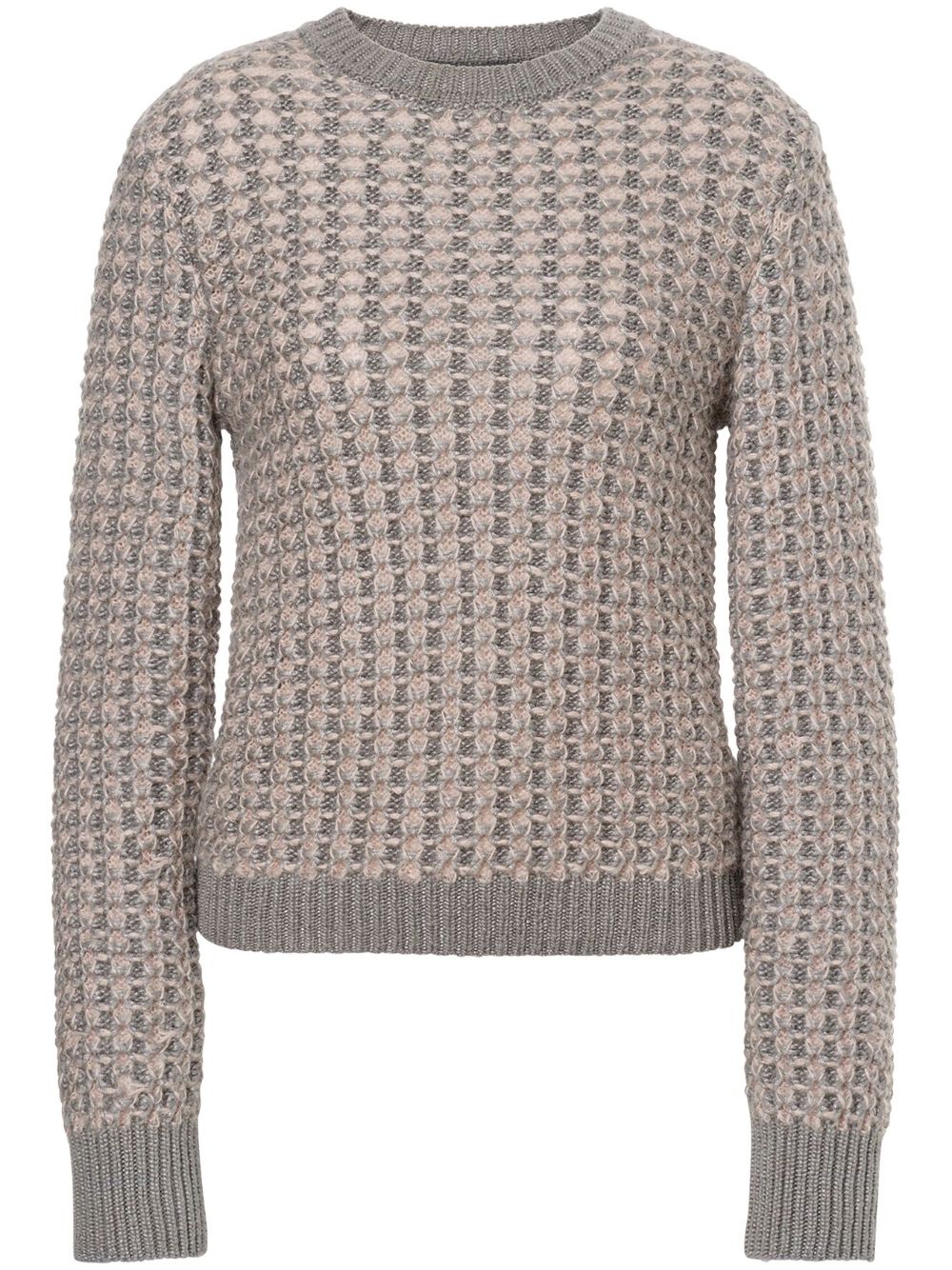 Alberta Ferretti 粗针织圆领毛衣 - 灰色