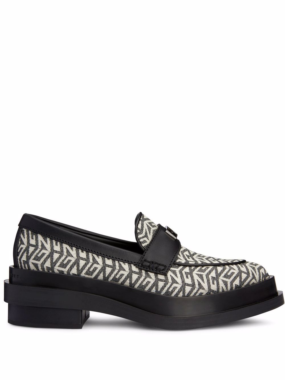 Giuseppe Zanotti Malick 经典logo乐福鞋 - 黑色