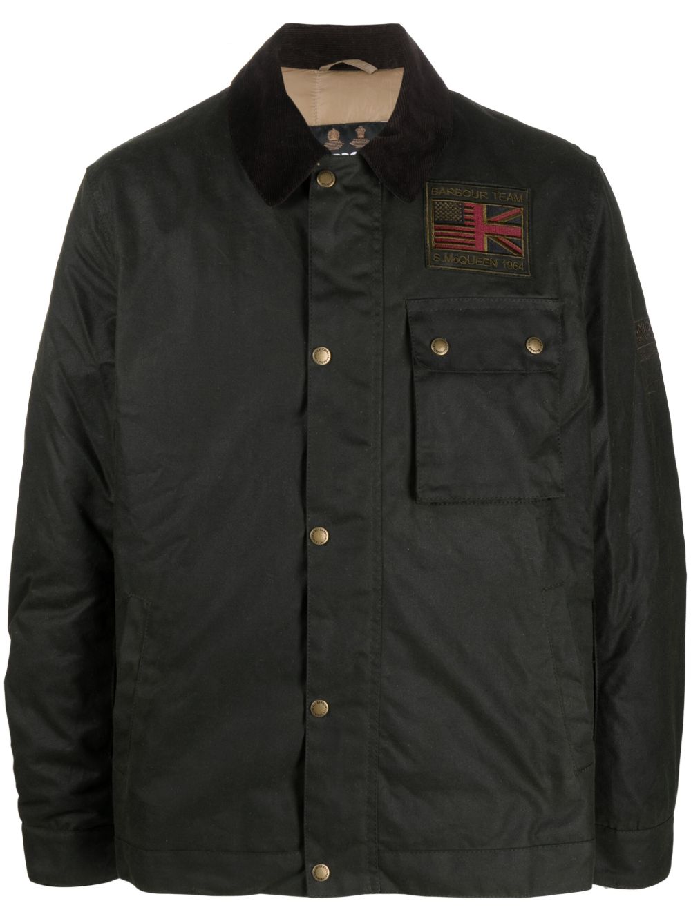 Barbour International B.Intl Steve McQueen 蜡夹克 - 绿色