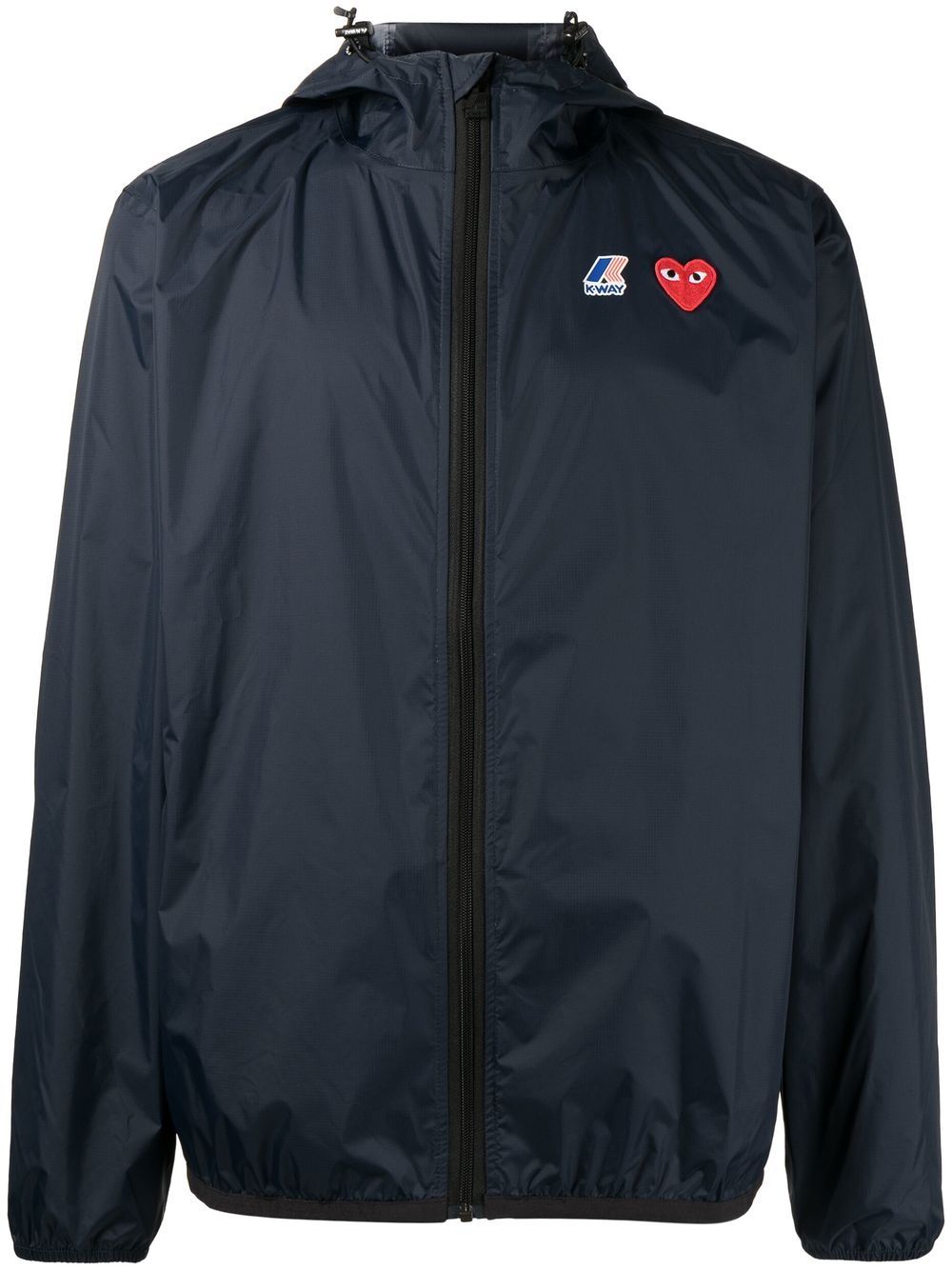 Comme Des Garçons Play x K-Way 拉链连帽夹克 - 蓝色
