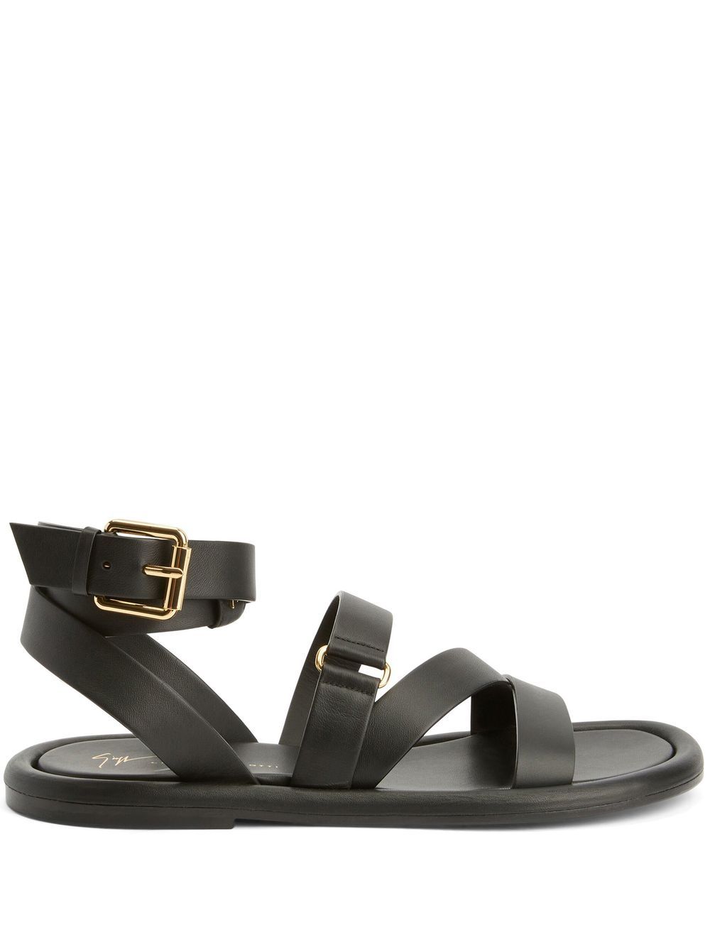 Giuseppe Zanotti 袢带皮质凉鞋 - 黑色