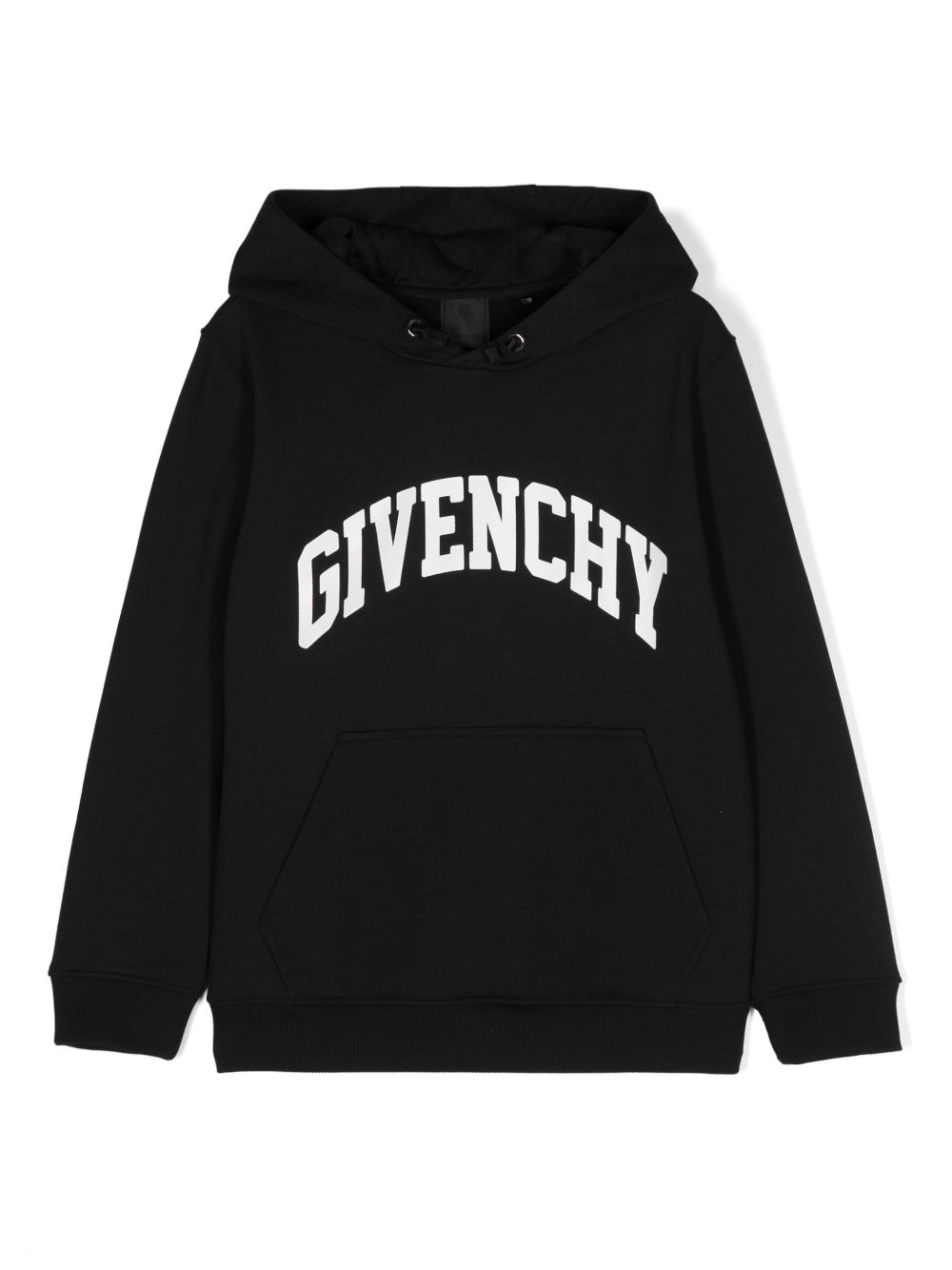 Givenchy Kids logo印花棉连帽衫 - 黑色