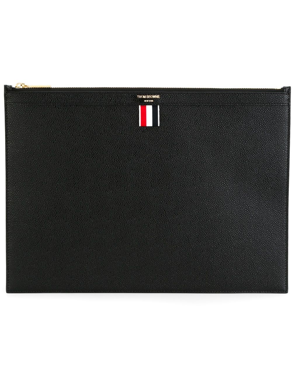 Thom Browne 黑色卵石纹牛皮拉链公文包
