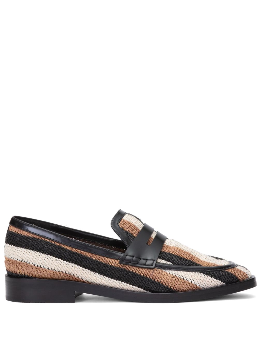 3.1 Phillip Lim Alexa 条纹经典乐福鞋 - 褐色